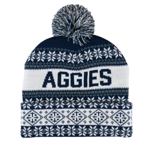 U-State Aggies Fair Isle Pom Pom Beanie